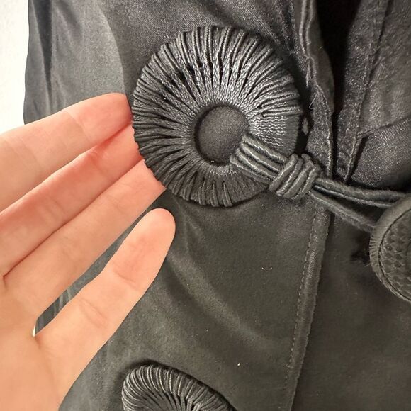 Antique Mourning Era Edwardian Black Duster Overcoat - Picture 5 of 13